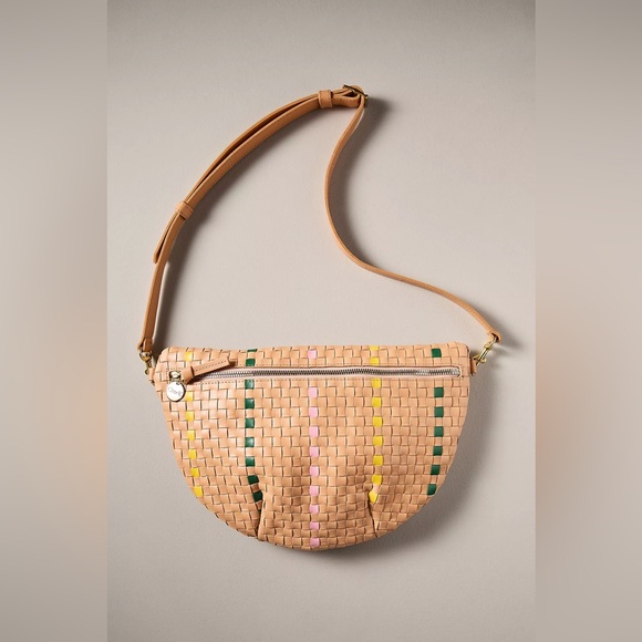 Clare V. Handbags - Clare V Grande Fanny in Bisque Check sold with detachable pink chain strap